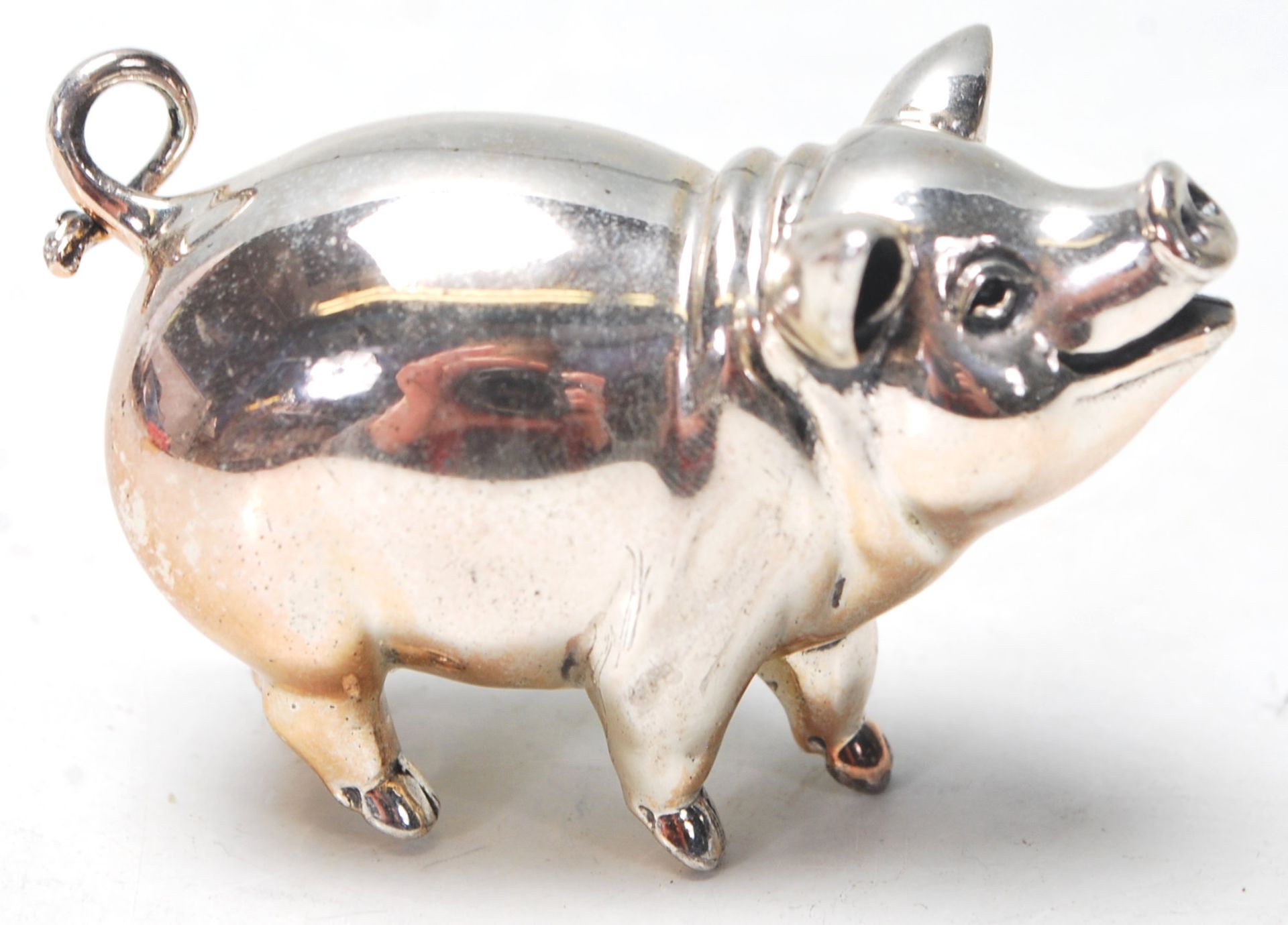 SILVER PIG MINIATURE FIGURINE