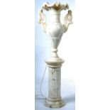 STUNNING WHITE MARBLE ALABASTER COLUMN