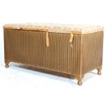 MID CENTURY LLOYD LOOM OTTOMAN AND LAUNDRY BASKET