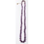 EDWARDIAN AMETHYST BEADED NECKLACE WITH DIAMOND CLASP