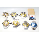 A COLLECTION OF AA AND RAC MEMBERSHIP CAR BADGES