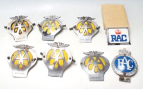 A COLLECTION OF AA AND RAC MEMBERSHIP CAR BADGES