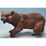 CAST IRON GRIZZLY BEAR GARDEN FIGURINE