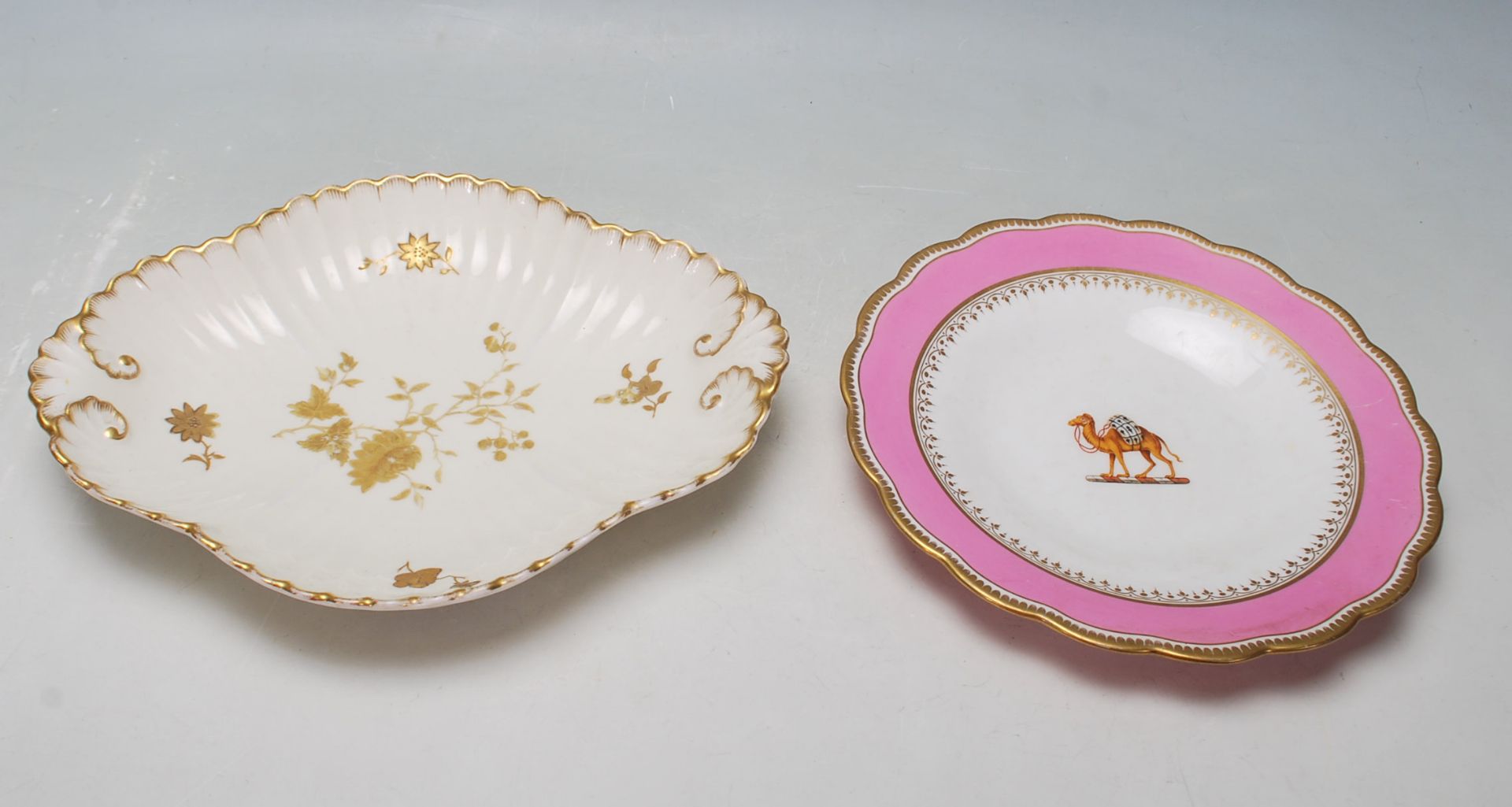 1889 VICTORIAN DERBY PORCELAIN GILDED DISH