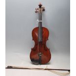 AN ANTIQUE 20TH CENTURY GERMAN MADE VIOLIN- FRANCOIS GUILLMONT AIX LA CHAPELLE