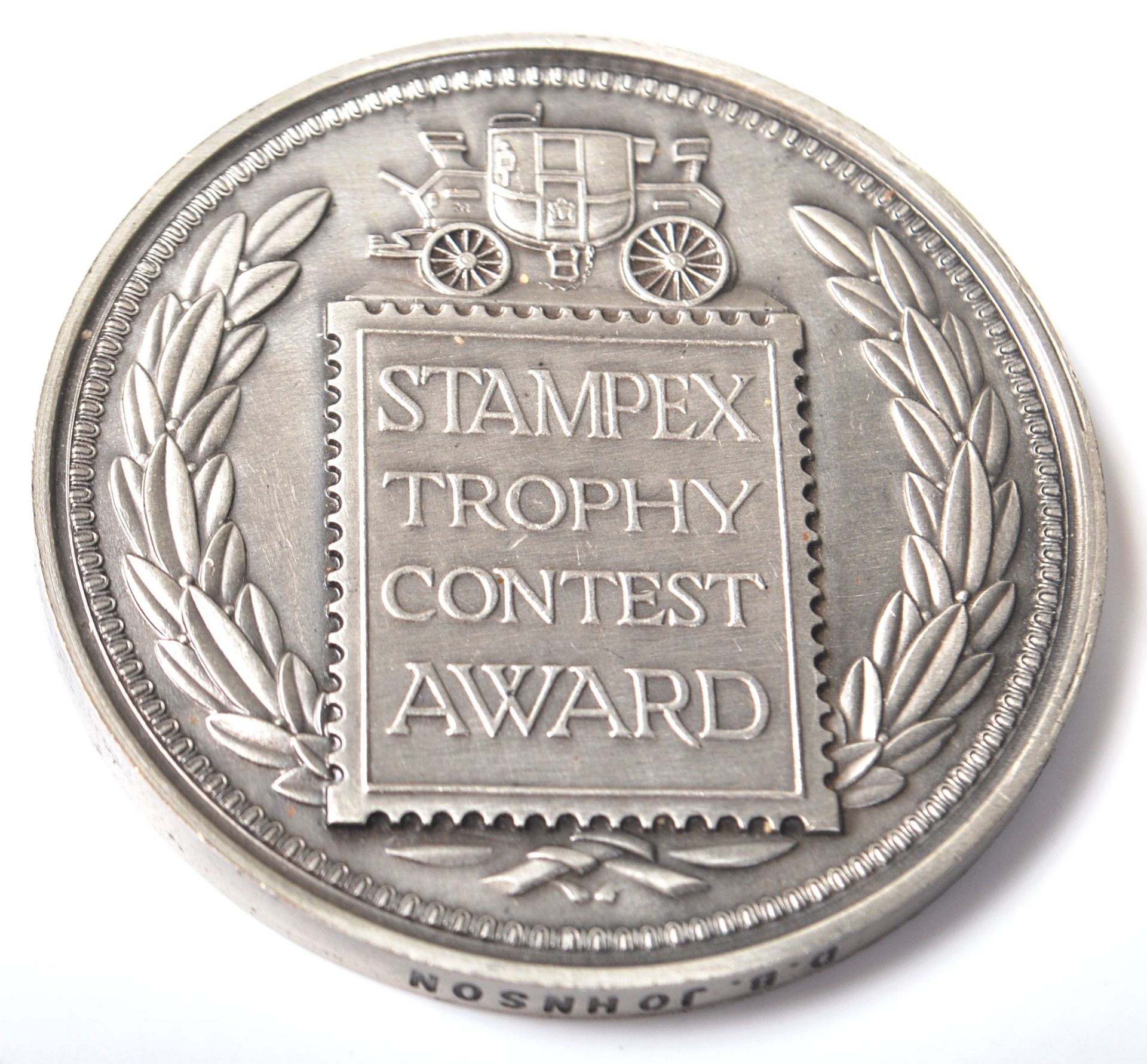 TWO 20TH CENTURY WITHE METAL MEDALS FOR STAMPEX TROPHY CONTEST AWARD - Bild 2 aus 6