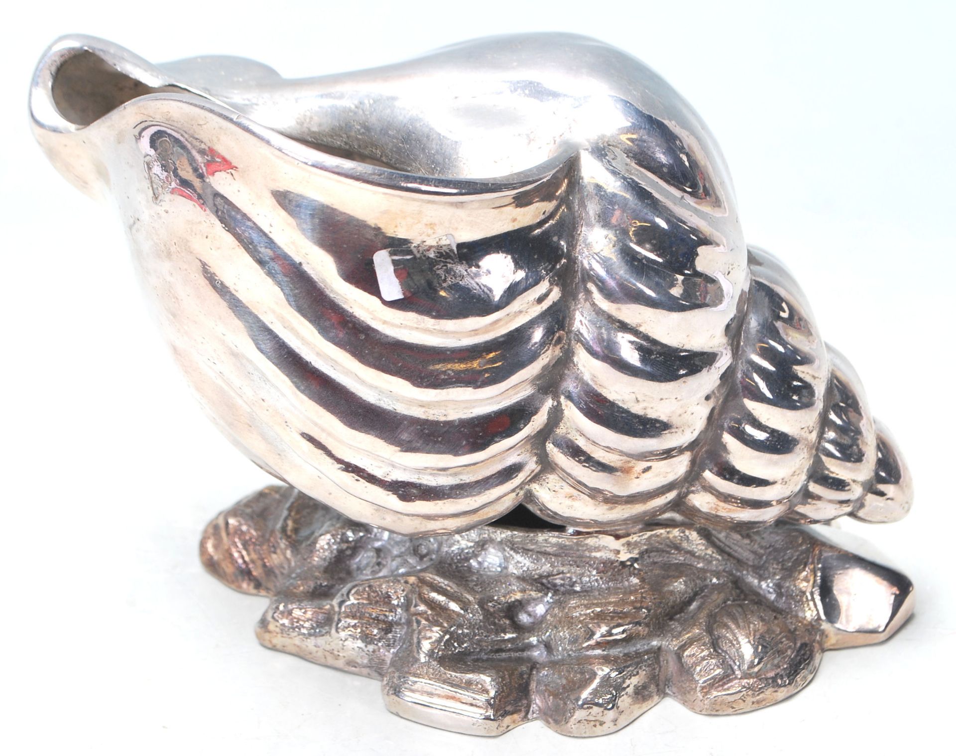 VICTORIAN SILVER PLATED CONCH SHELL SPOON WARMER