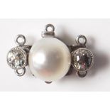 NATURAL PEARL AND DIAMOND JEWELLERY CLASP