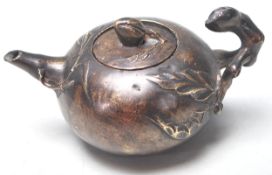 CHINESE ORIENTAL BRONZED TEA POT