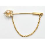 18CT GOLD AND DIAMOND STICK PIN