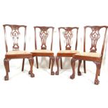 FOUR CHIPPENDALE REVIVIAL DINING CHAIRS