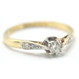 18CT GOLD PLATINUM DIAMOND RING