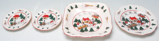 FOUR MASONS CHRISTMAS VILLAGE PLATES DESIGNED BY MARSTEN MANDRAJJI