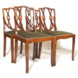 4 EDWARDIAN ARMORIAL BACK MAHOGANY DINING CHAIRS