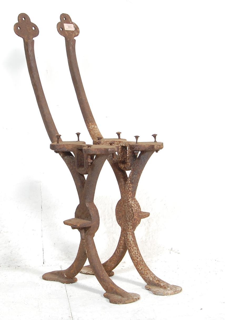 1950’S CAST IRON RAILWAY BENCH ENDS BY MAY SHEFFIELD - Image 3 of 3