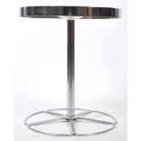 20TH CENTURY RETRO CHROME AND FAUX MARBLE PEDESTAL