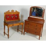 VICTORIAN SATIN WALNUT ART NOUVEAU WASHSTAND