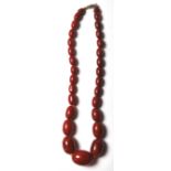 CHERRY BAKELITE ANTIQUE BEADED NECKLACE