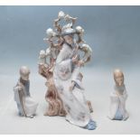 THREE VINTAGE LLADRO MADE IN SPAIN CERAMIC FIGURINES