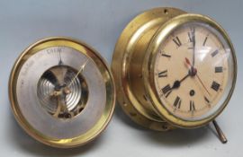 AN ORIGINAL VINTAGE MILITARY SHIPS CLOCK BY FW ELLIOT OF CROYDON.