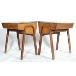 TWO MID CENTURY BRITISH SCHOOL DESKS WITH HINGED TOP