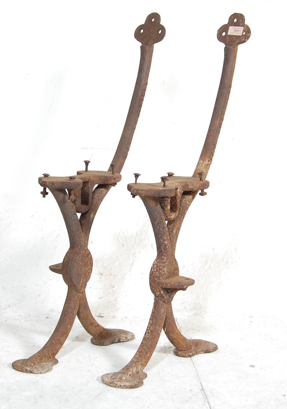 1950’S CAST IRON RAILWAY BENCH ENDS BY MAY SHEFFIELD