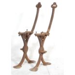 1950’S CAST IRON RAILWAY BENCH ENDS BY MAY SHEFFIELD