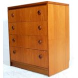 RETRO 1970’S TEAK VENEER CHEST OF DRAWERS WITH KNOB HANDLES