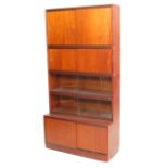 LARGE RETRO SIMPLEX TEAK WOOD LAWYERS BOOKCASE STACKING