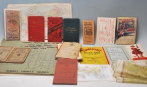 A LARGE COLLECTION OF VINTAGE 20TH CENTIURY FOLDING MAPS