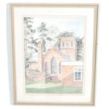 WS BLACKSHAW - WATERCOLOUR PAINTING OF COPTHORNE CHAPEL