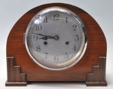 1930S ART DECO MAHOGANY CASED MANTLE CLOCK