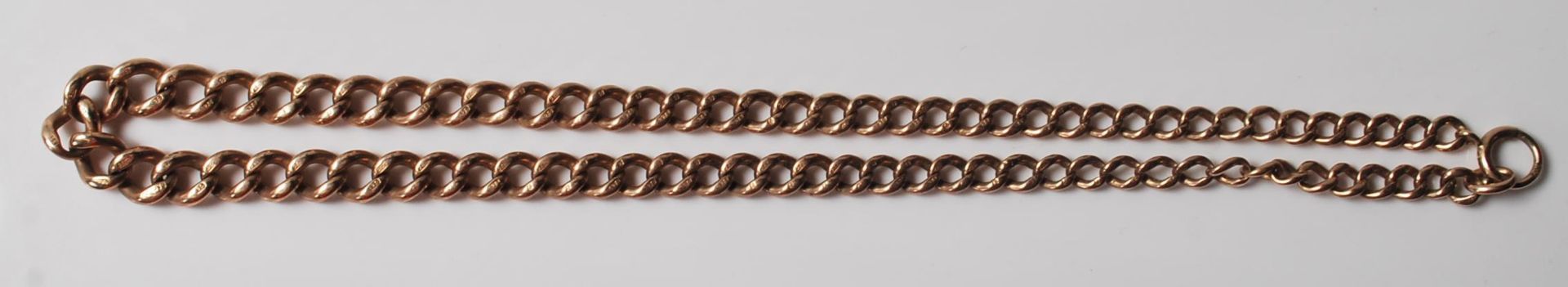 VICTORIAN 9CT GOLD CURB LINK POCKET WATCH CHAIN