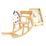 VINTAGE MID CENTURY WOODEN ROCKING HORSE AND BAR GAME