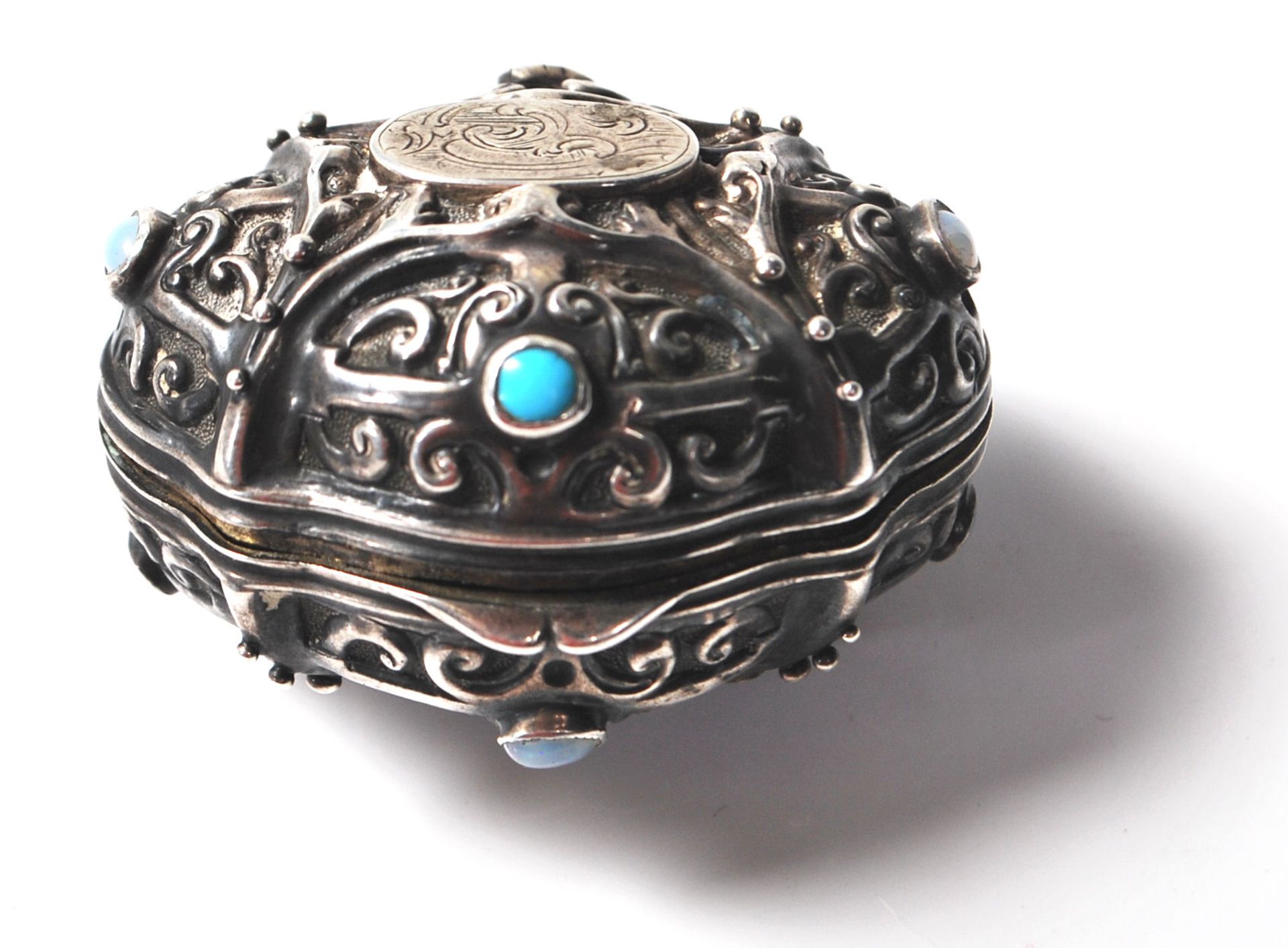 19TH CENTURY VICTORIAN SILVER SNUFF POT