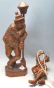 LATE 20TH CENTURY BLACK FOREST GERMAN WOODEN CARVED FIGURES