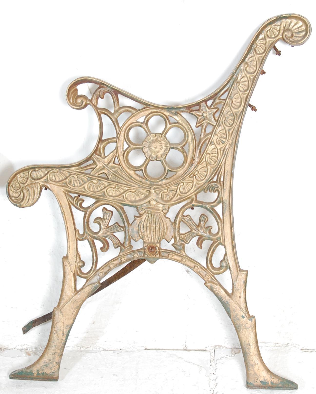 VICTORIAN STYLE CAST IRON BENCH ENDS AND TABLE - Image 6 of 6