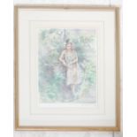 AFTER GORDON KING SIGNED PRINT OF A WATERCOLOUR FLAPPER GIRL