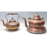 TWO VINTAGE ANTIQUE 19TH CENTURY COPPER KETTLES