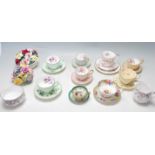 COLLECTION OF FIVE 19TH CENTURY VICTORIAN FINE BONE CHINA TEA CUPS