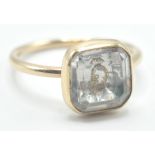 ANTIQUE STUART CRYSTAL AND WIRE WORK RING