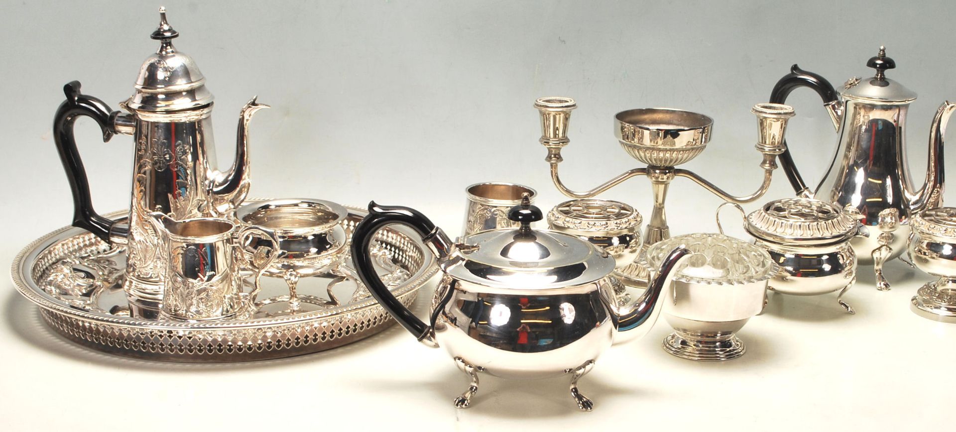 LARGE COLLECTION OF 20TH CENTURY SILVER PLATE ITEMS