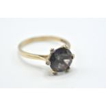 9CT GOLD AND MYSTIC TOPAZ SOLITAIRE RING
