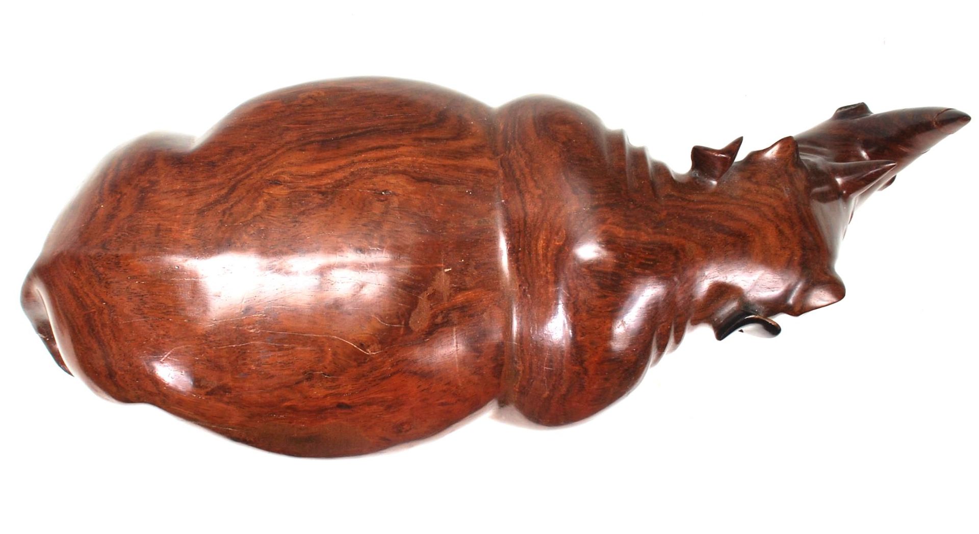 LARGE AND IMPRESSIVE HAND CARVED ROSEWOOD RHINO - Bild 5 aus 13