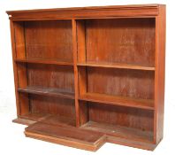 EARLY 20TH CENTURY LARGE OAK DOUBLE WINDOW BOOKCASE