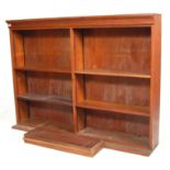 EARLY 20TH CENTURY LARGE OAK DOUBLE WINDOW BOOKCASE