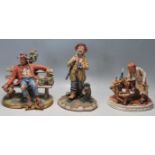 CAPO-DI-MONTE /CAPODIMONTE FIGURINES/ GEPPETTO BY MARIANI - THE TRAMP BY VOLTA - THE HUNTER BY MILEO