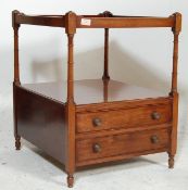 ANTIQUE 20TH CENTURY GEORGIAN REVIVAL MAHOGANY TRAY TOP BEDSIDE TABLE / CABINET