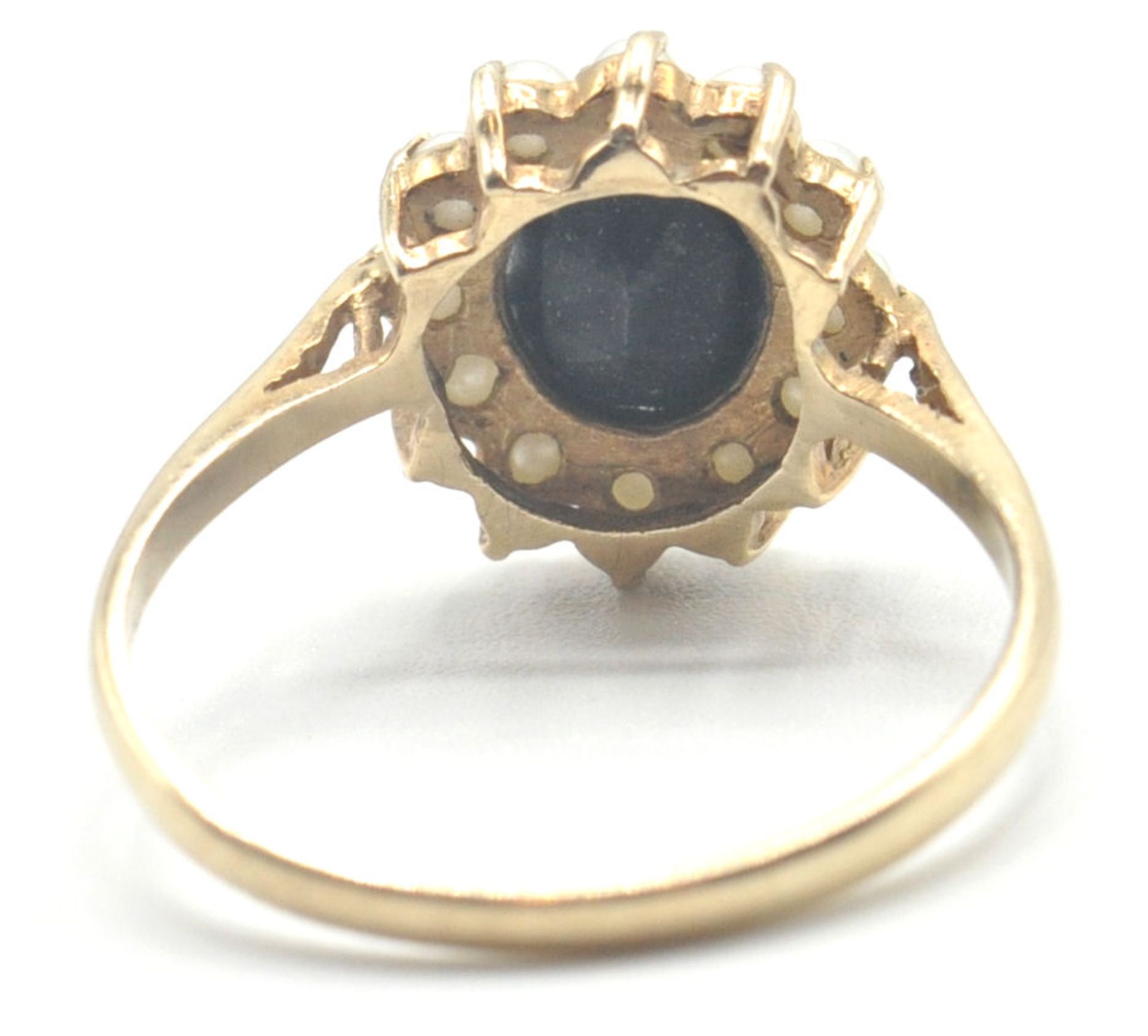 9CT GOLD BLUE STONE AND SAPPHIRE RING - Bild 6 aus 8