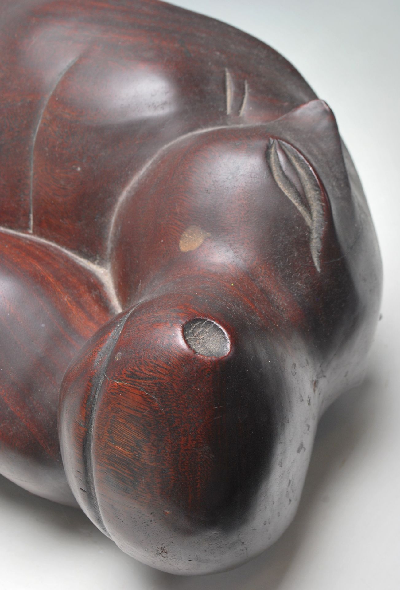 RETRO 20TH CENTURY HAND CARVED HIPPO / HIPPOPOTAMUS - Bild 5 aus 6